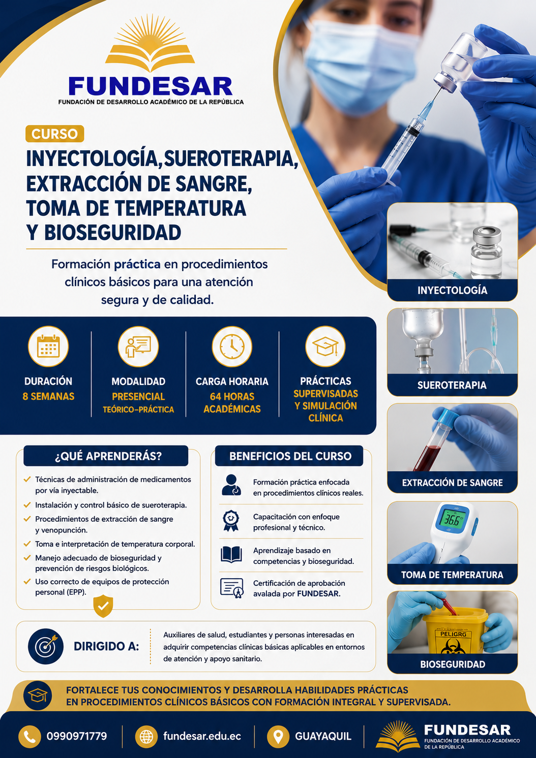 Curso de Inyectología, Sueroterapia y Bioseguridad Clínica | FUNDESAR